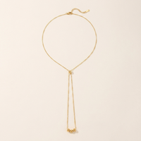 Lia — Collana a Y Sottile con Perline, Oro Waterproof