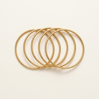 Mira — Set 5 Bracciali Rigidi, Acciaio Oro Waterproof